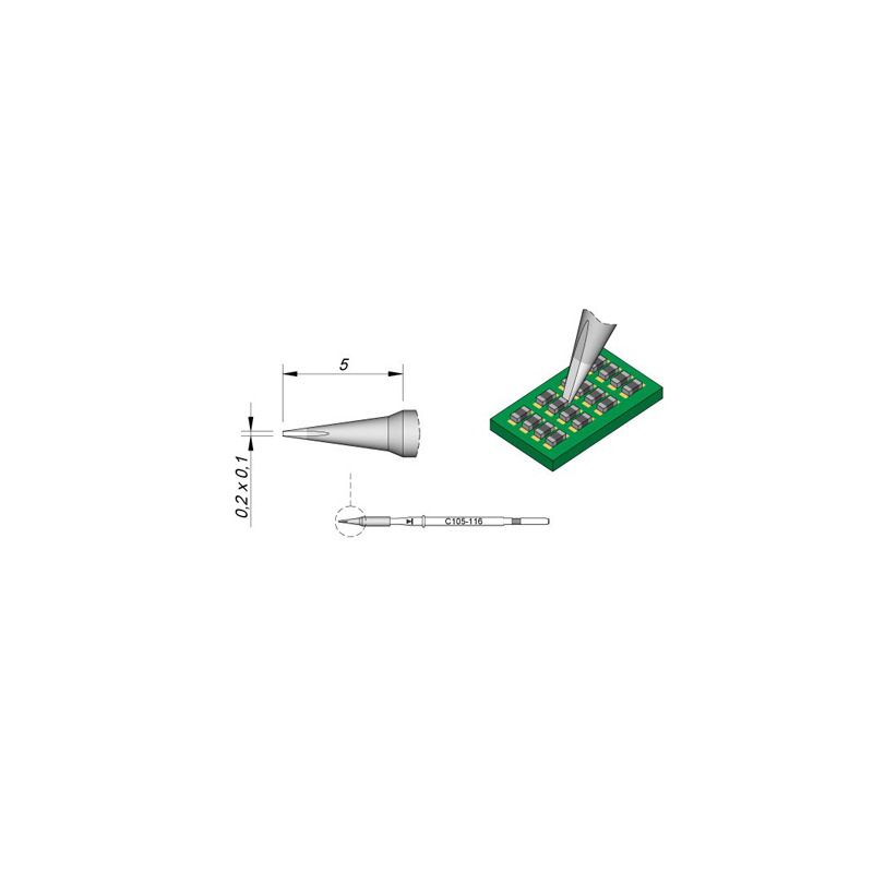 C105-116 Tip Cartridge 0.2 x 0.1mm